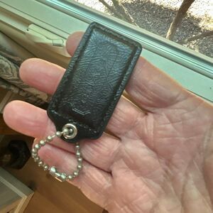 Coach Black Patent Keychain  2”